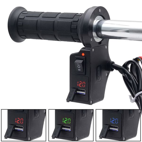 

motorcycle handlebar electric heated grips handle voltage 5v 2.1a usb charging #m30