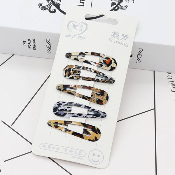 

5шт / lot женщины леопарда год сбора винограда зажим для волос hairband comb заколка заколка аксессуары для волос клип красоты styling инстр
