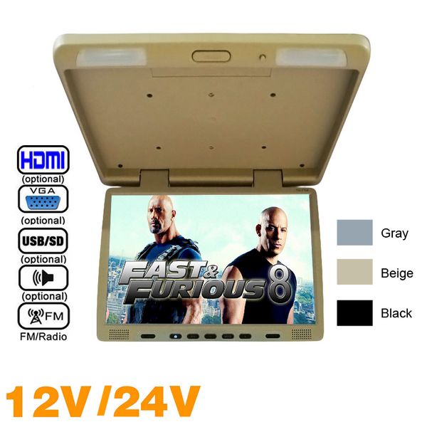 2019 Dc12v 24v Sd Usb Vga Fm Speakers Truck Bus 17 Tft Lcd Roof Mounted Monitor Flip Down Monitor For Car Dvd Player 1294 From Chinafeeldo 131 88
