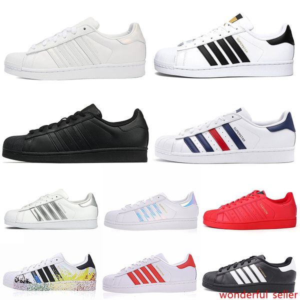 

2020 new superstars casual shoes plate-forme men women chaussures triple white black 80s pride star flats designer sneakers 36-45