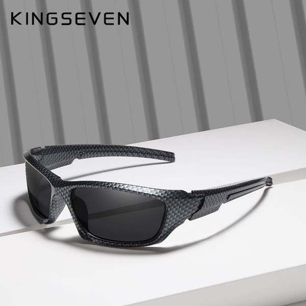 

kingseven brand 2019 limited sales tr90 polarized sunglasses men carbon fiber frame fishing driving eyewear sun glasses goggles, White;black