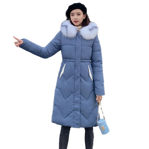 

plus size 4xl new women long coat autumn winter warm thicken faux fur hooded coats parka female solid pocket jacket outwear 2277, Black