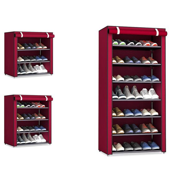 

non-woven fabric shoe rack hallway storage cabinet organizer holder assemble shoes shelf diy home furniture