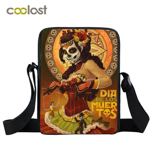 

череп crossbody сумки для мужчин день мертвых детей книга bag панк мешок плеча женщин портативный hip hop сумки детские небольшой подарок