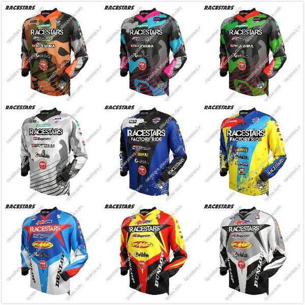 

racestars motocross mtb jersey men motorcycle mountain bike team downhill jersey mtb offroad dh mx bicycle long motorcycle shirt, Black;red