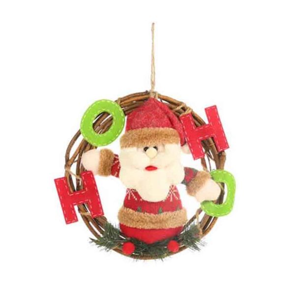 

christmas tree hanging doll pendants wreath ornaments wall door decor toy rattan garland snowman santa festival party home decor