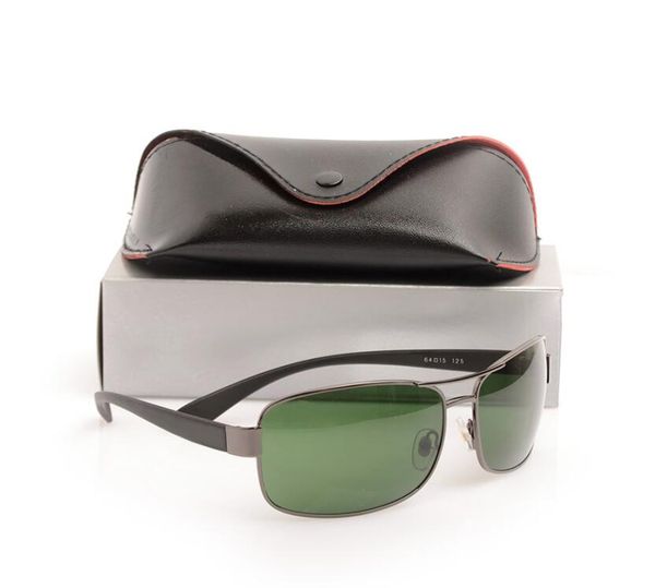 

10pcs brand sunglasses black frame green lens glasses classic designer mens womens sunglasses 3379 sun glasses with package box, White;black