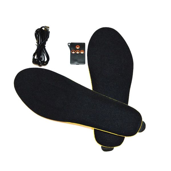 

electric heated 3-gear temperature insoles remote control winter warm pads soles for shoes, Black