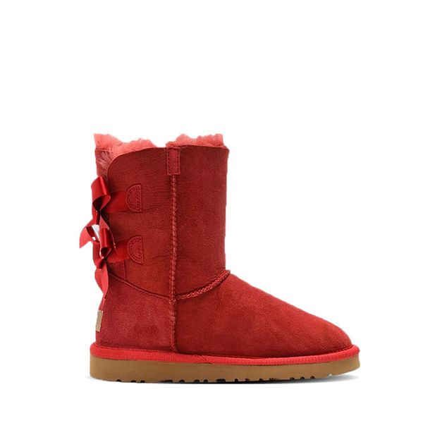 

2020 designer australia boots for women classic ankle short bow fur boot snow winter triple black chestnut navy blue fashion women shoe