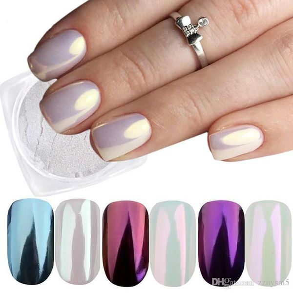 

3 коробки зеркало порошок set nail art chrome пигмент dust shell diy блеск маникюр синий фиолетовый декор советы b01 / 03/04, Black