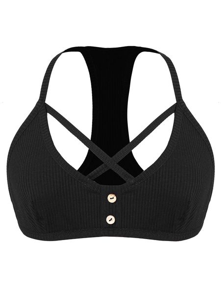 

мода плюс размер camis criss cross racerback сексуальное белье баттона спагетти ремень топ без рукавов лето женщины top 2019, White