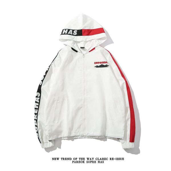 

men's jacket stitching contrast color windbreaker designer jacket long sleeve brand coat for man women 2 color
