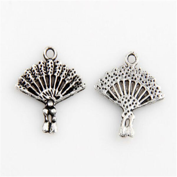 

40pcs fans tibetan silver jewelry pendant jewelry discovery charm, Bronze;silver