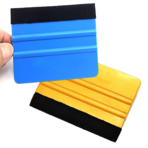 

1 pc car film sticking scraping tool square scraper with fleece cloth