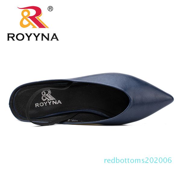 

royyna new elegant style women pumps pointed toe women shoes square heels women dress shoes comfortable light fast r06, Black