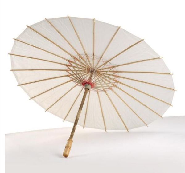 Parasóis da noiva do casamento Livro Branco Punho De Madeira Artesanato Chinês Guarda-chuva 40 cm 60 cm Abastecimento de Casamento