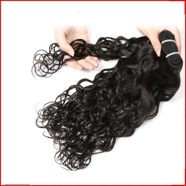 

горячие продажи высокого класса реми волос 100 г 8-26 дюймов бразильский волна воды 100% человеческих волос расширения утка, Black