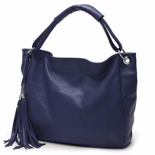 

bolsas fashion 100% italian soft pu leather tassel women's handbag ladies shoulder bags satchel purse crossbody tote
