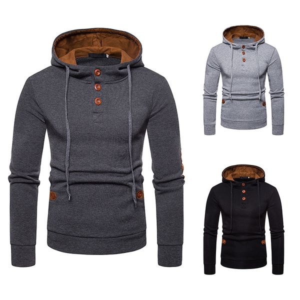 

толстовка мужская весна осень пуловер с капюшоном толстовка мужская одежда, Black