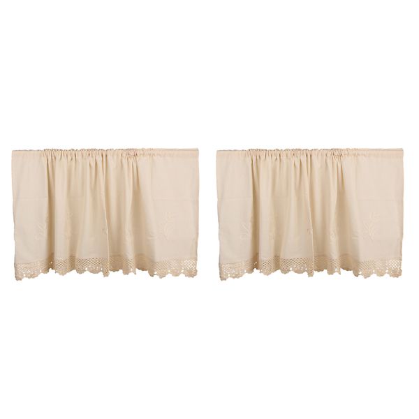 

2x window dressing burlap curtain blackout kitchen valance 45x150cm