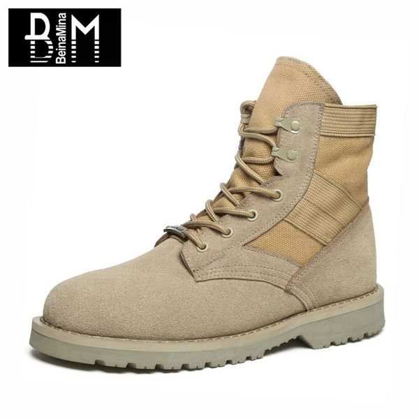 

beinamina size 35-46 simple men ankle boots autumn winter warm lace up boots couple leisure man footwear, Black