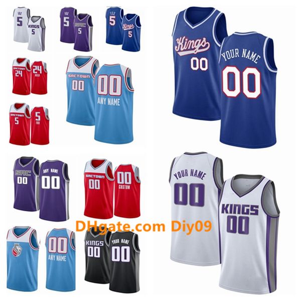 

custom sacramento kings jersey marvin 35 bagley iii buddy 24 hield de aaron fox city nba edition swingman basketball jerseys, Black;red