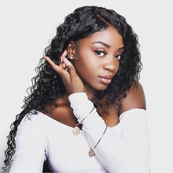 

европейский и американский парик парик длинные вьющиеся волосы африканский черный небольшой объем высокой температуры капот шелк химического, Black