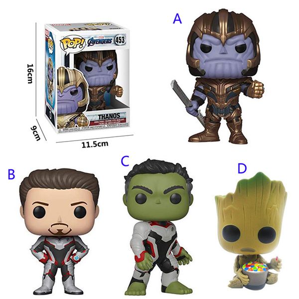 

Funko pop avenger endgame figure doll toy 2019 new kid avenger 4 cartoon thano iron man hulk groot figure toy b