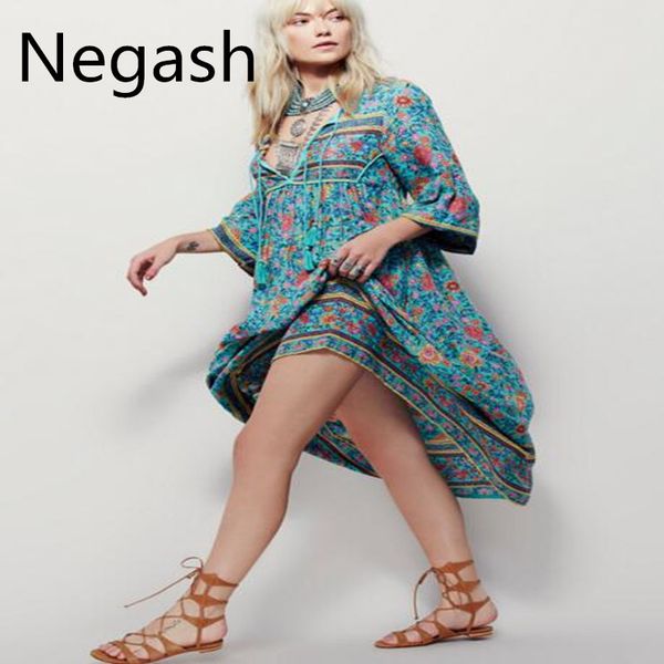 

s-5xl new plus size women's tassel irregular print dress bohe style ethic long dresses printed loose pretty dress v-neck beach, Black;gray