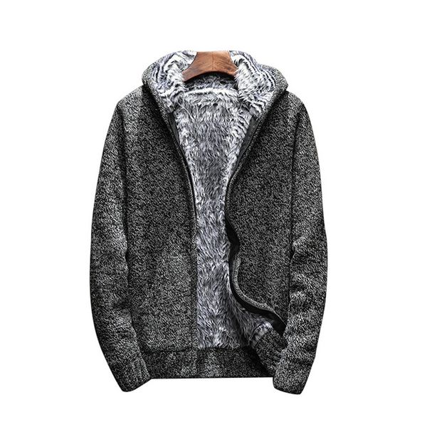 

men zipper cardigan coat fleece warm hoodies sweaters casual autumn winter sweatercoat vintage pockets hoody chompas para hombre, White;black