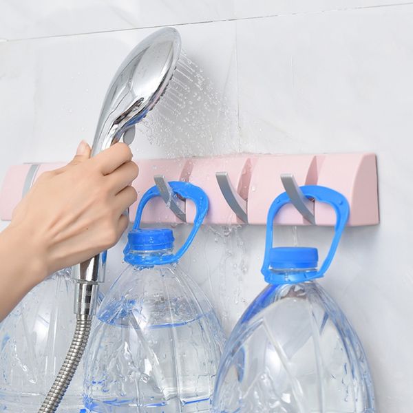 

unique hook hidden-type hook with strong adhesive bathroom holder punch-no trace 6-hooks 2020