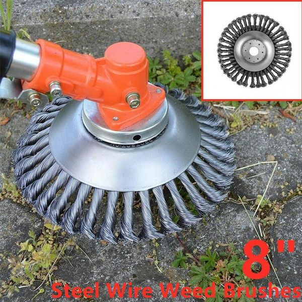 

8 inch weeding brush steel wire wheel grass cutter head accessories high performance garden lawn mower trimmer tools parts