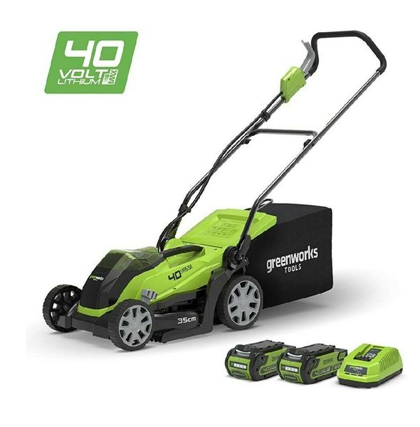 

Аккумуляторные газонокосилки газонокосилка Greenworks 40В с 2-мя аккумуляторами 2Ah и зарядным устройством