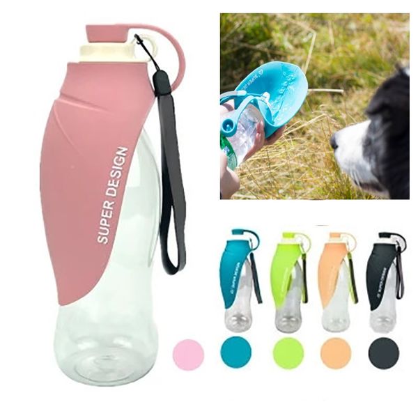 

pet dog water bottle pet supplies 580ml leaf design travel drinking feeder water cup bowl outdoor pet water dispenser an2023