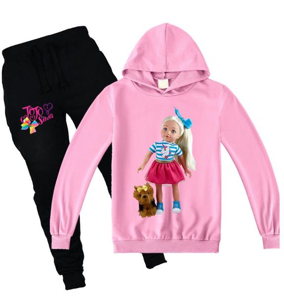 

autumn jojo siwa sweatshirt children hooded pants 2pcs baby tees clothing girl hoodies kids coat t shirt boys toddler tees, White