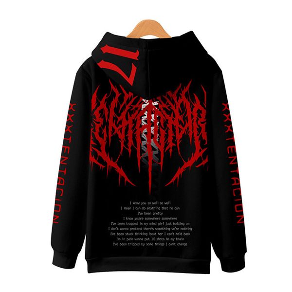 

xxxtentacion new mens hoodies 3d digital printed rapper men sweatshirt mens fashion special mens causal clothes, Black