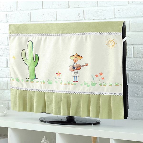 

tv covers 42-52inch tv cover decorative hood curtain decor cute print dust-proof lace deskcomputer cover other household cleaning tools