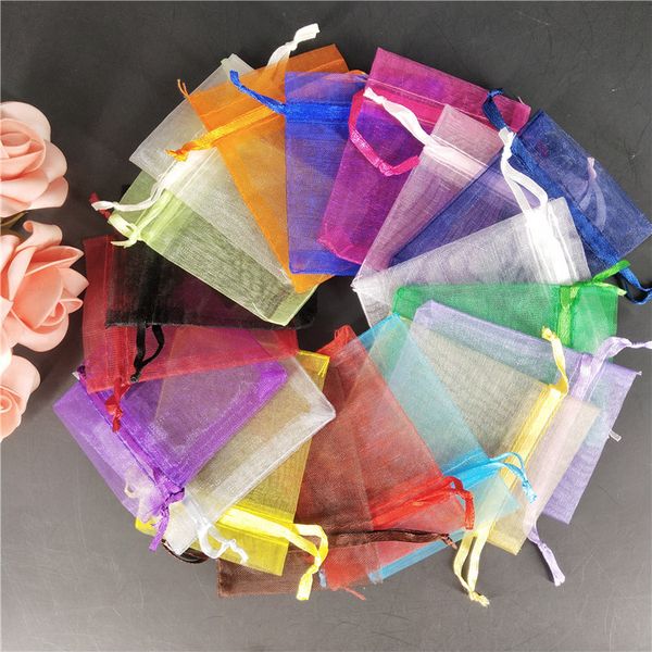 

50pcs organza bag 7x9 9x12 10x15 13x18cm wedding/gift/ party bags jewelry packaging display & jewelry pouches 6zsh312