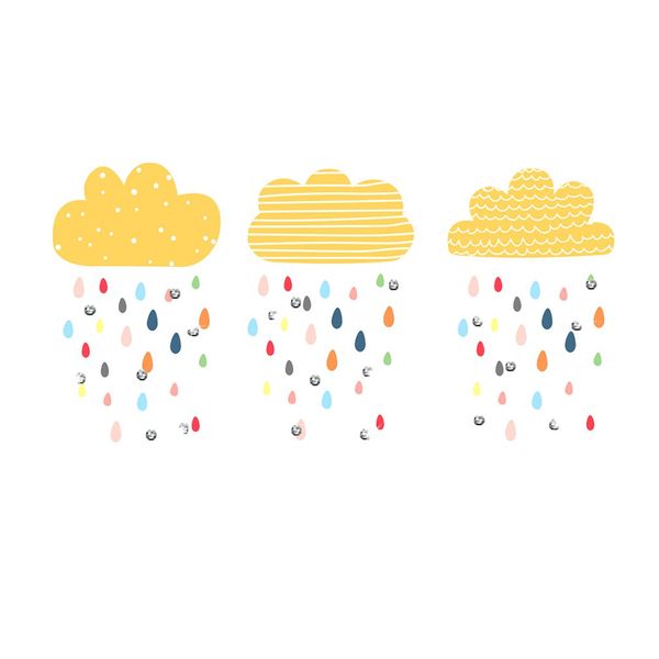 

waterproof self-adhesive watercolor wall sticker cartoon decoration removable wall stickers children room decoration stickers