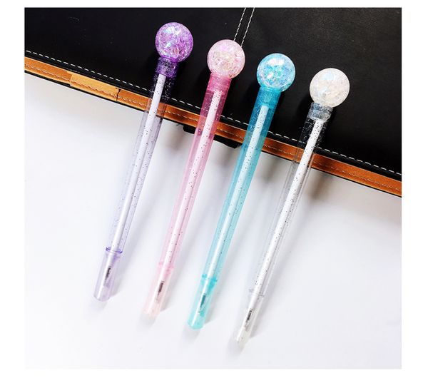 

24pcs/lot korea shine wishing ball gel ink writing pens office study materials kids birthday school takeaways party favor goodie