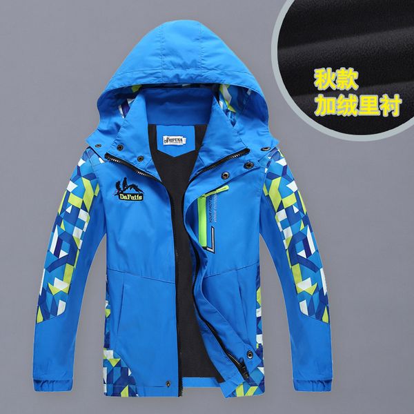 

autumn spring children clothing kids outwear coat baby boys warm polar fleece jackets waterproof windproof coat for 3-15y, Blue;gray