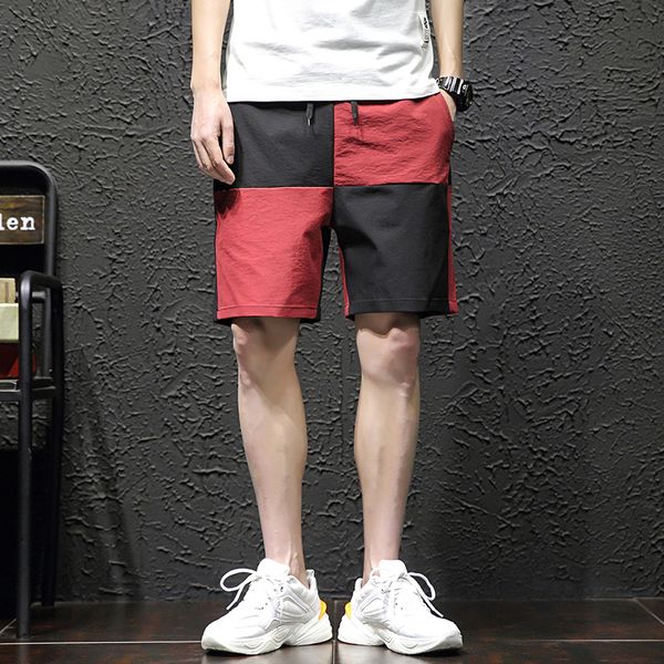 

new 2020 summer casual mens beach shorts slim fit shorts straight men's board, White;black