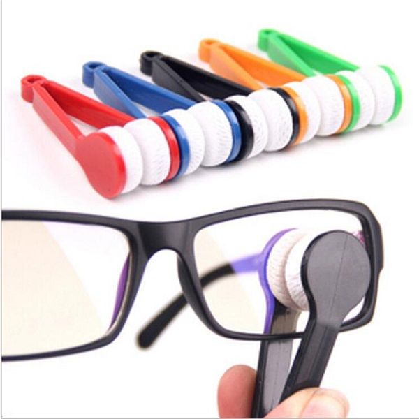 

1pc mini two-side glasses brush microfiber spectacles cleaner glasses cleaning rub cleaner eyeglass cleaner brush screen rub