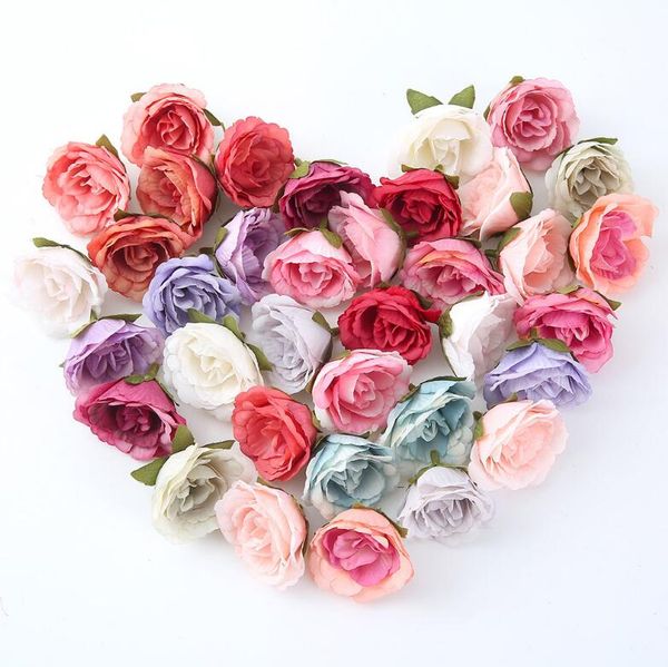 

artificial flowers fake head rose 10pcs/lot diy shoes hat scrapbook decoration silk flowers mini rose head