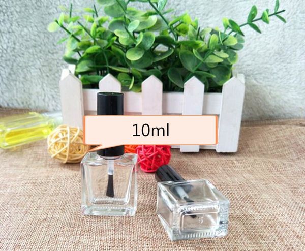 

10g nail polish bottle, square glass bottle with brush, empty nail enamel vial, manicure oil packing bottle sn616