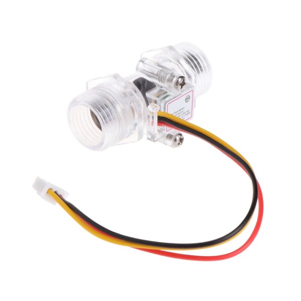 

1pc water flow sensor switch g1/2" hall effect meter control dc 5-15v