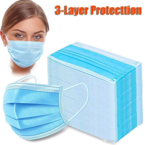 

in stock disposable face masks thick 3-layer masks with earloops for salon home use comfortable face mask
