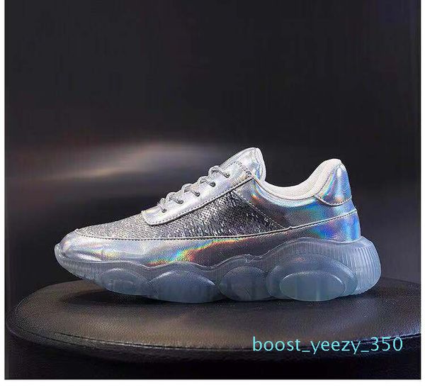 

net red sports little bear shoes 2019 autumn new korean version versatile colorful jelly shoes crystal bottom summer daddy female tren 35b, Black