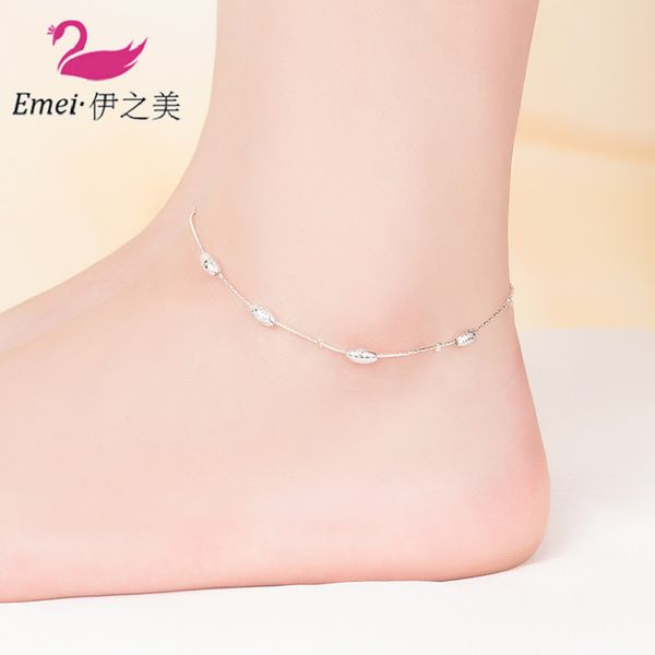 

plated silver anklet europe and america olive beads anklet fashion mo sha zhu silver jewelry, Red;blue