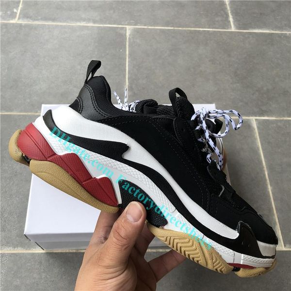 

new version paris fashion triple-s casual shoes men womens triple mens designer shoes sneakers dad shoes lovers, Black